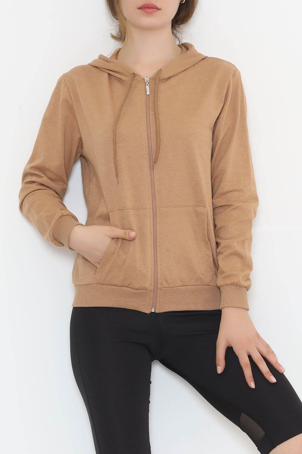 Hooded Zippered Sweat Milkcoffee - 3001.275.