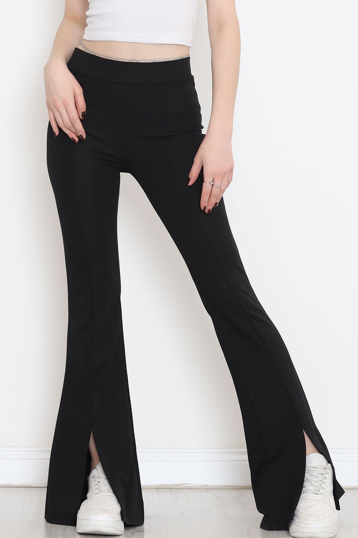 Slit Flared Trousers Black - 16702.1355.