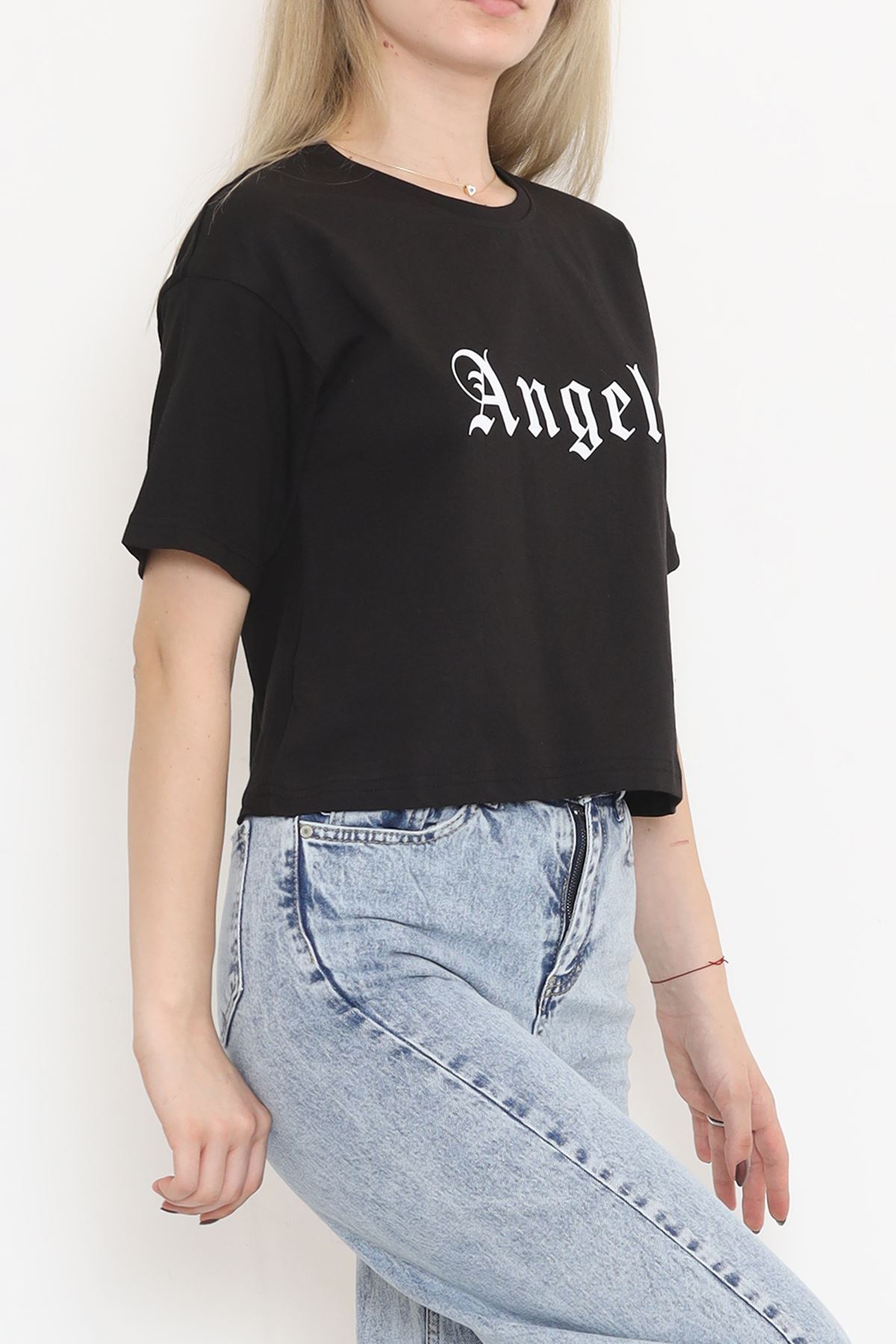 Printed Crop T-shirt Black - 16474.1567.