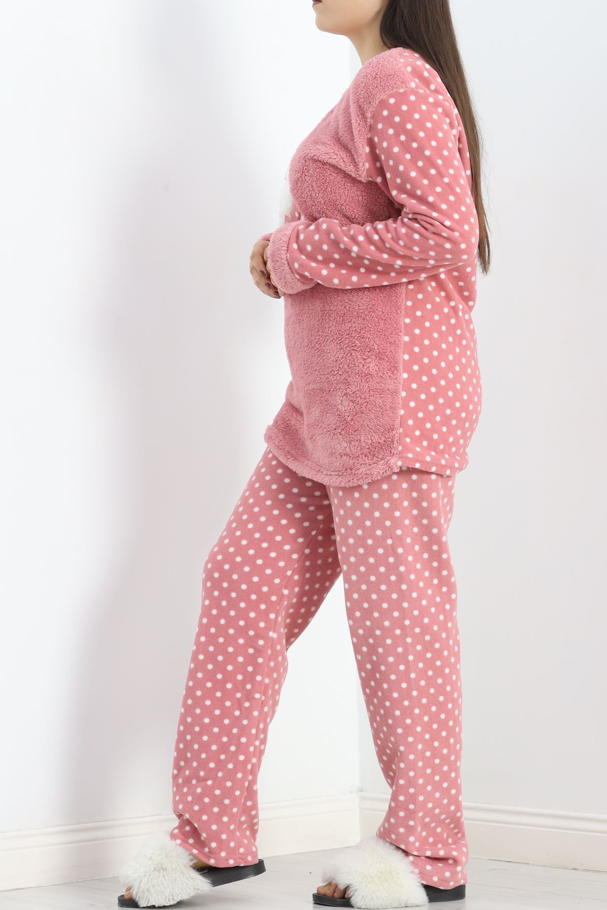 Battal Polar Pijama Takımı Pembe1 - 19199.1048.