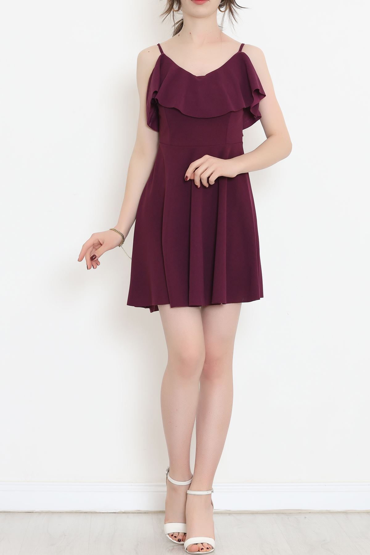 Crep Dress Purple with Straps - 581815.1592.