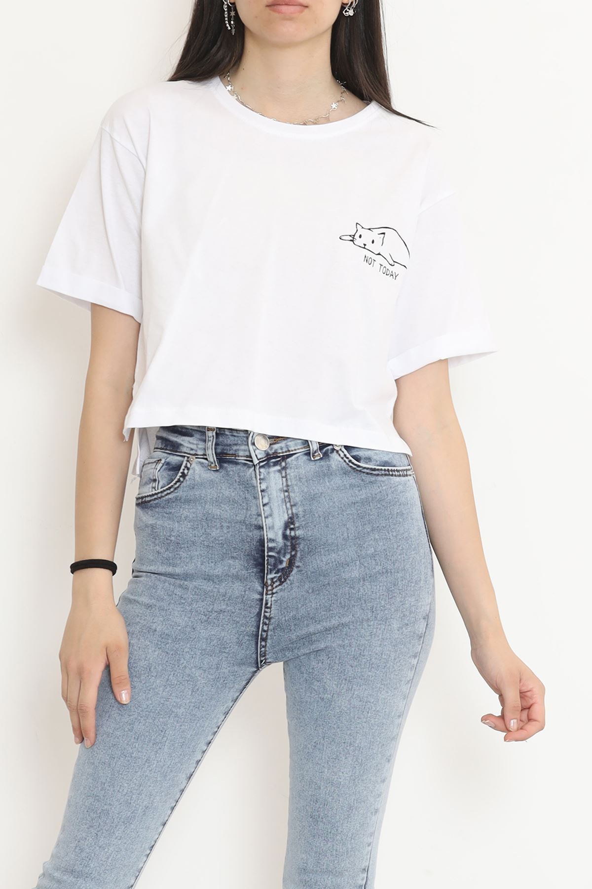 Double Sleeve Crop T-shirt White - 18658.1567.