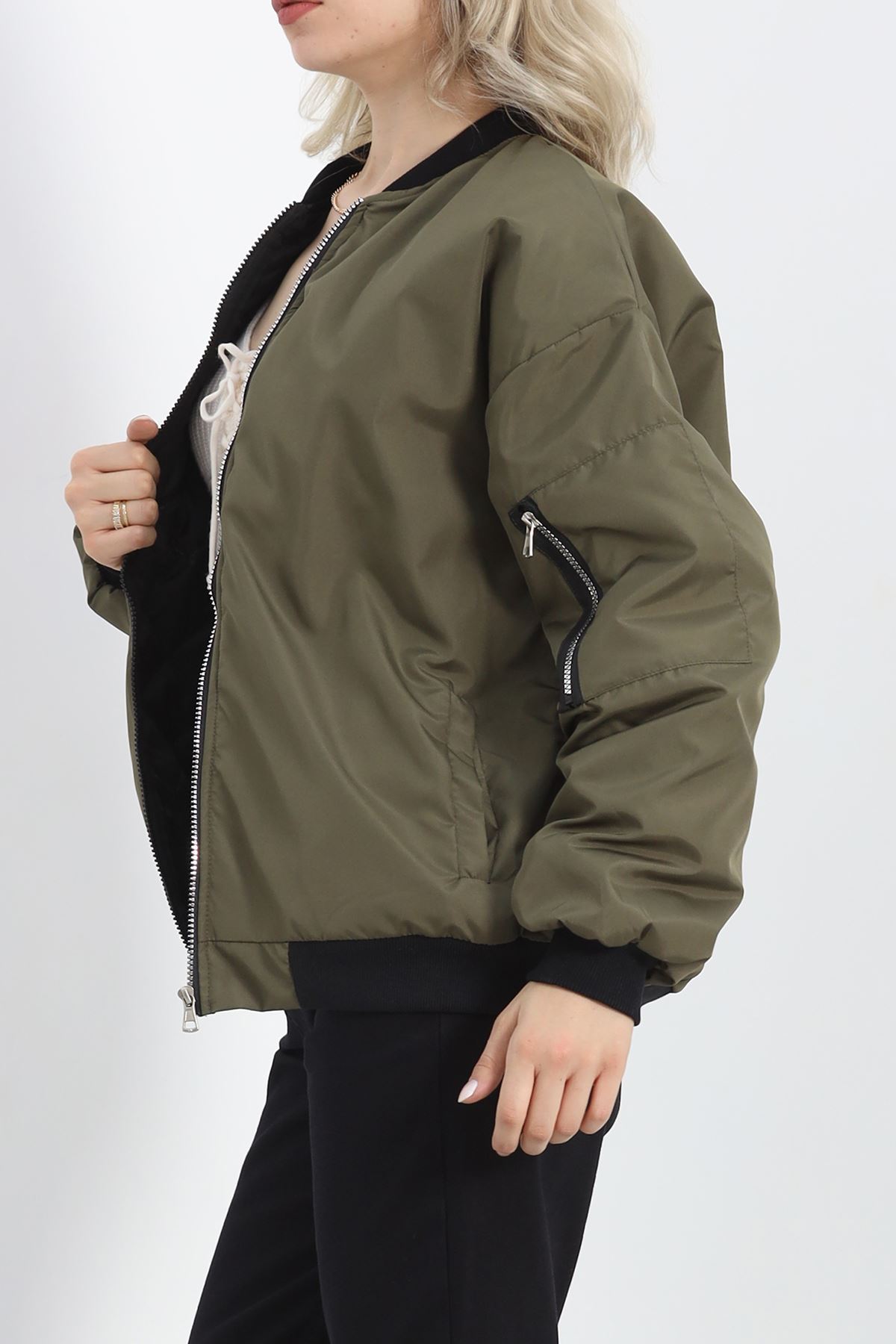 Unisex Bomber Ceket Haki - 20362.1761.