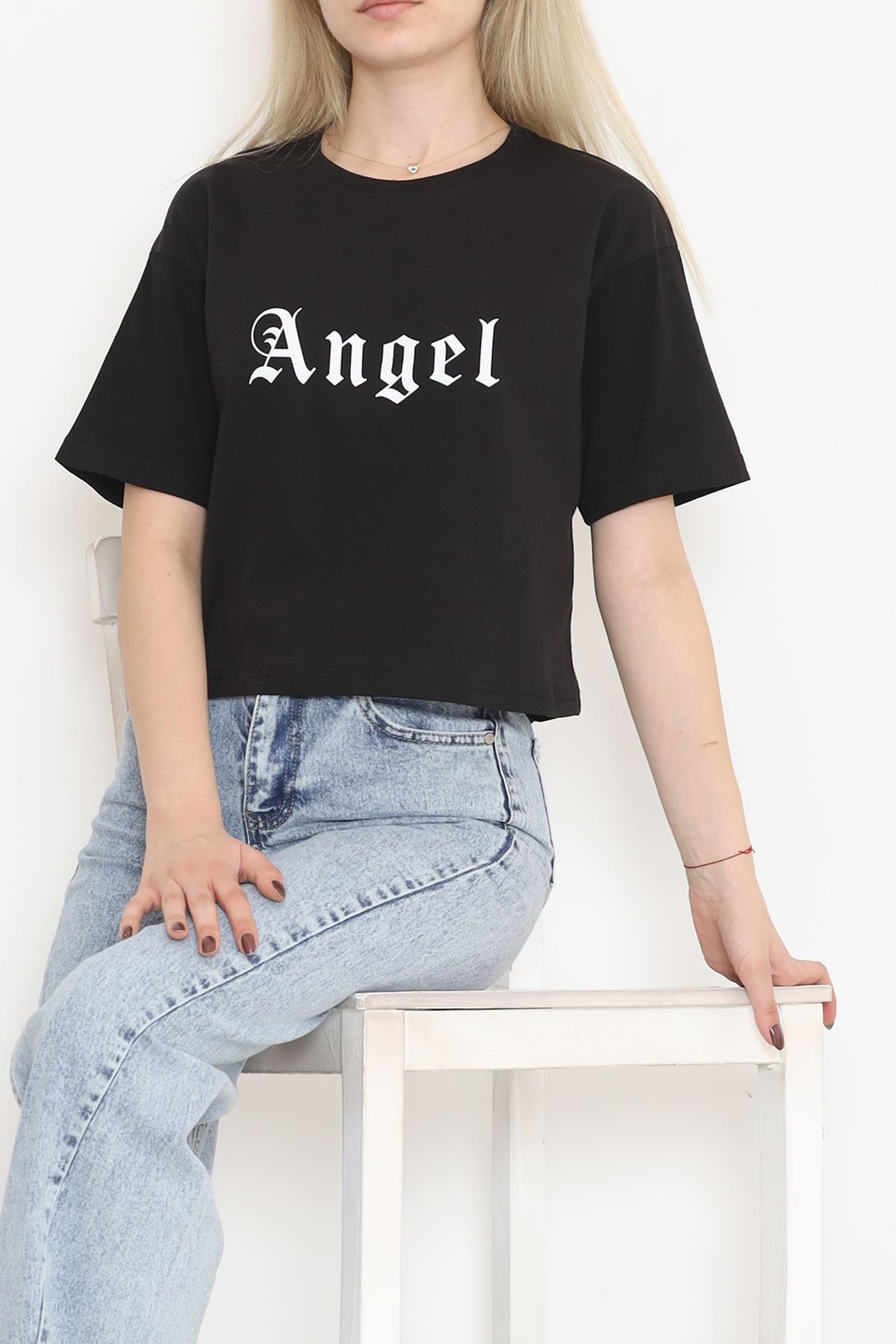 Printed Crop T-shirt Black - 16474.1567.