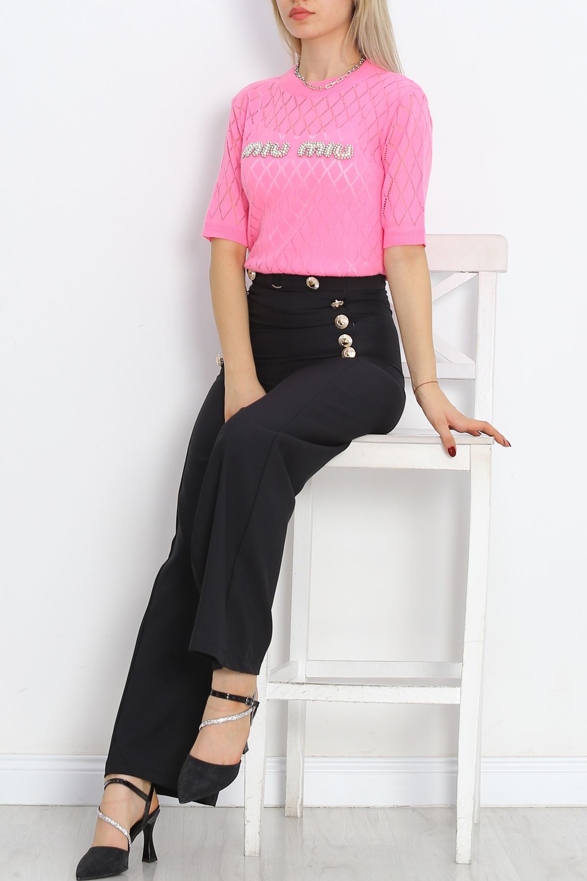 Button Detailed Pants Black - 20826.683.