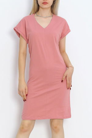 V-Neck Suprem Dress Rose Dry - 15871.1567.