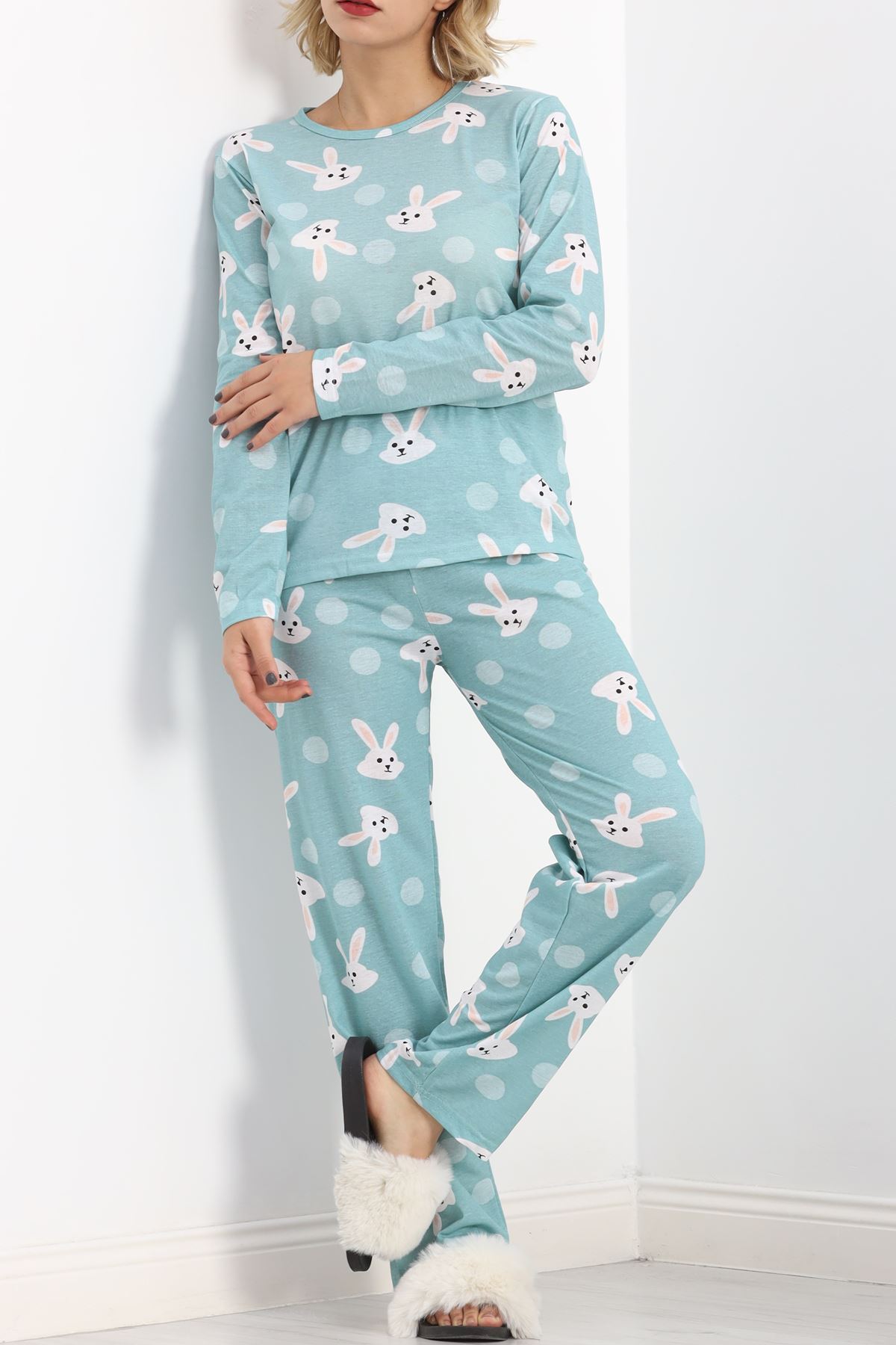 Alt Üst Aynı Rotasyon Pijama Takımı Mint - 788.1287.