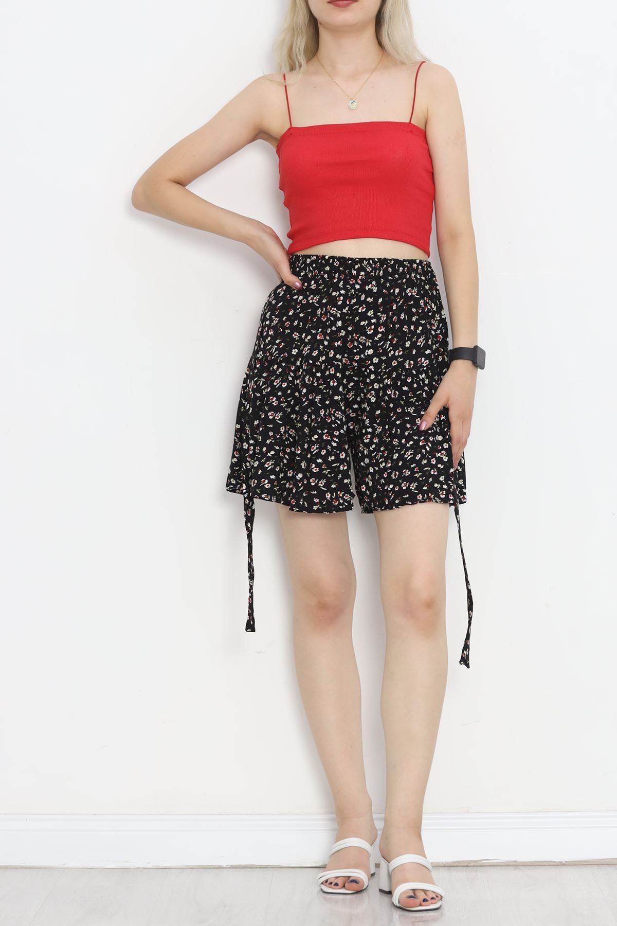 Skirt with Belted Shorts Black and White - 16701.1355.