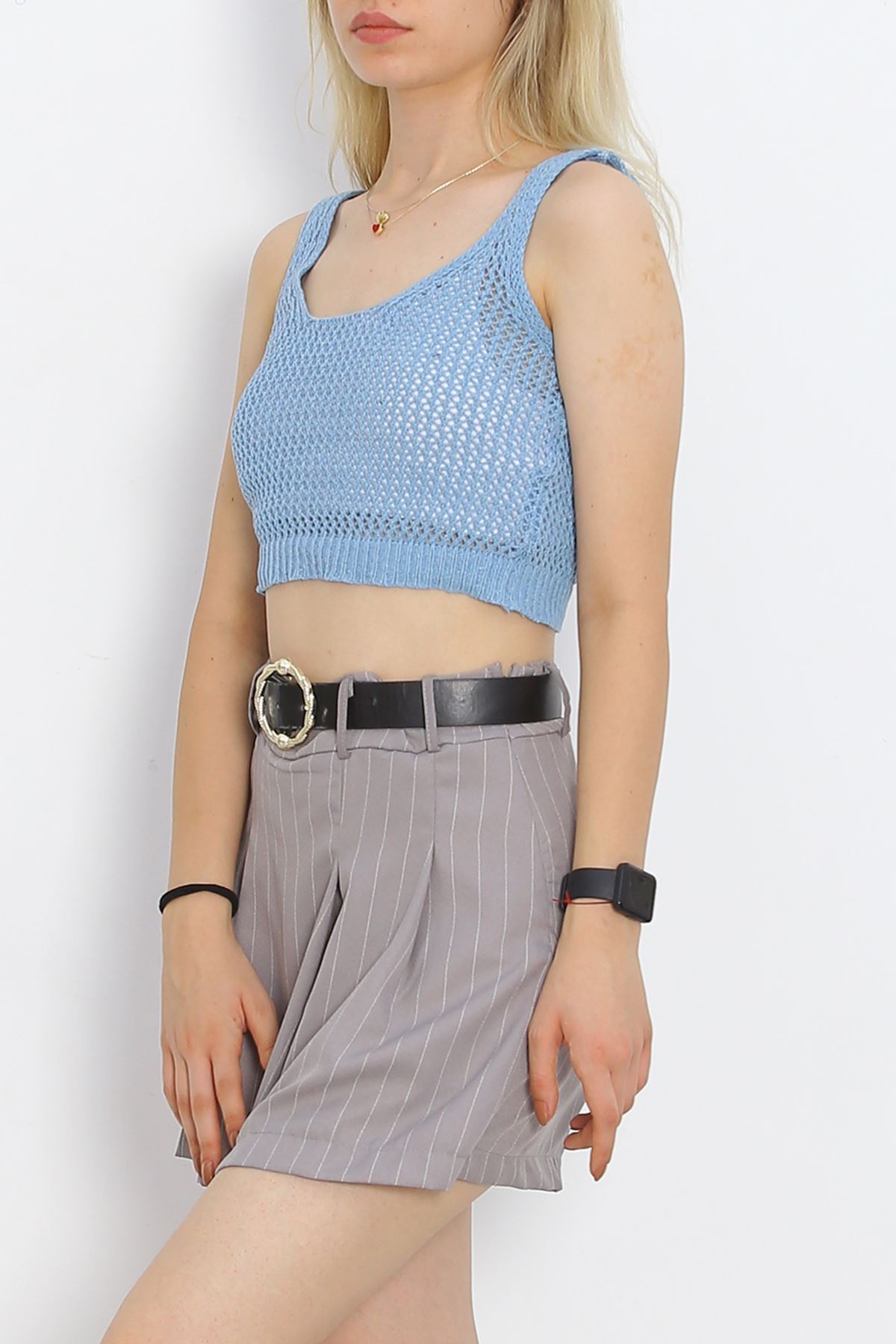 Strappy Crop Sweater Tank Blue - 18955.1247.