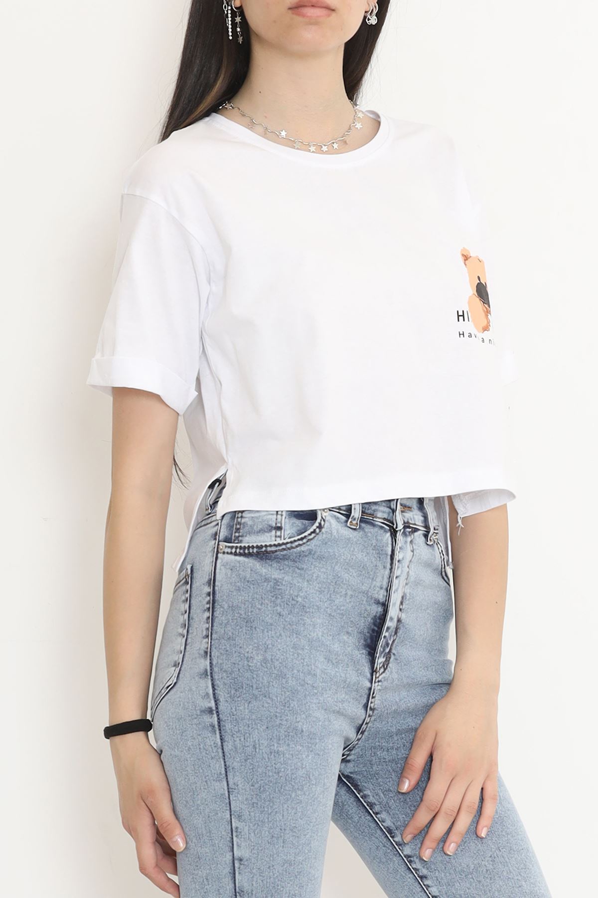 Printed Double Sleeve T-shirt White - 16490.1567.