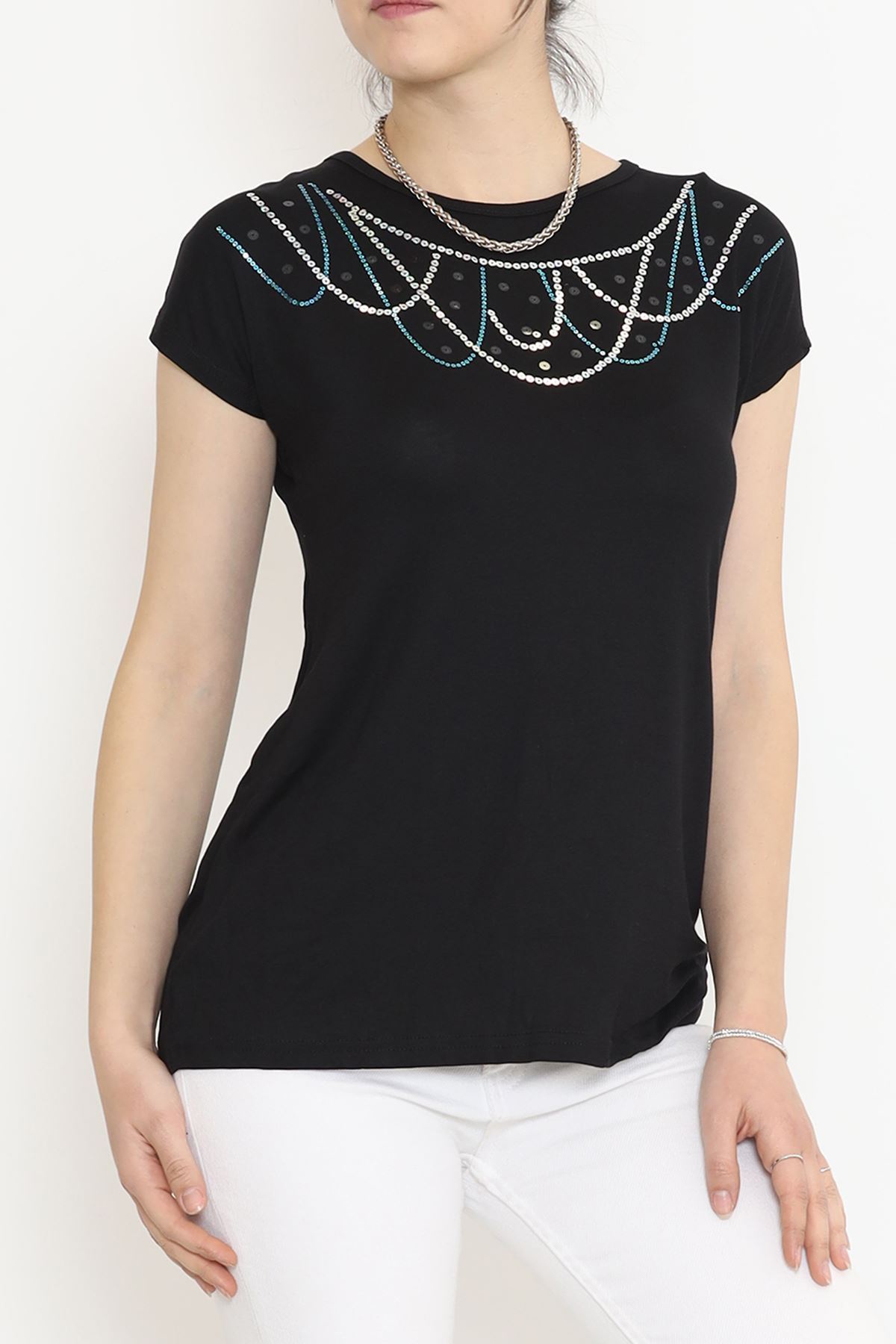 Sequin Detailed Blouse Black - 17143.599.