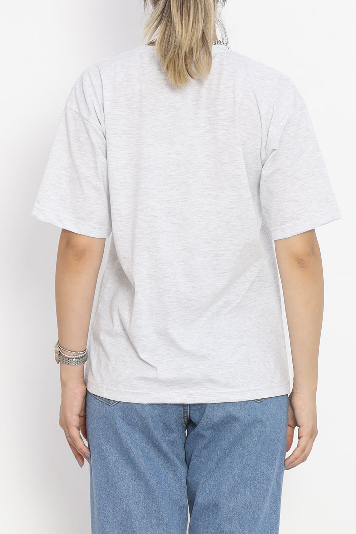 Printed Crew Neck T-Shirt Gray - 16522.1567.