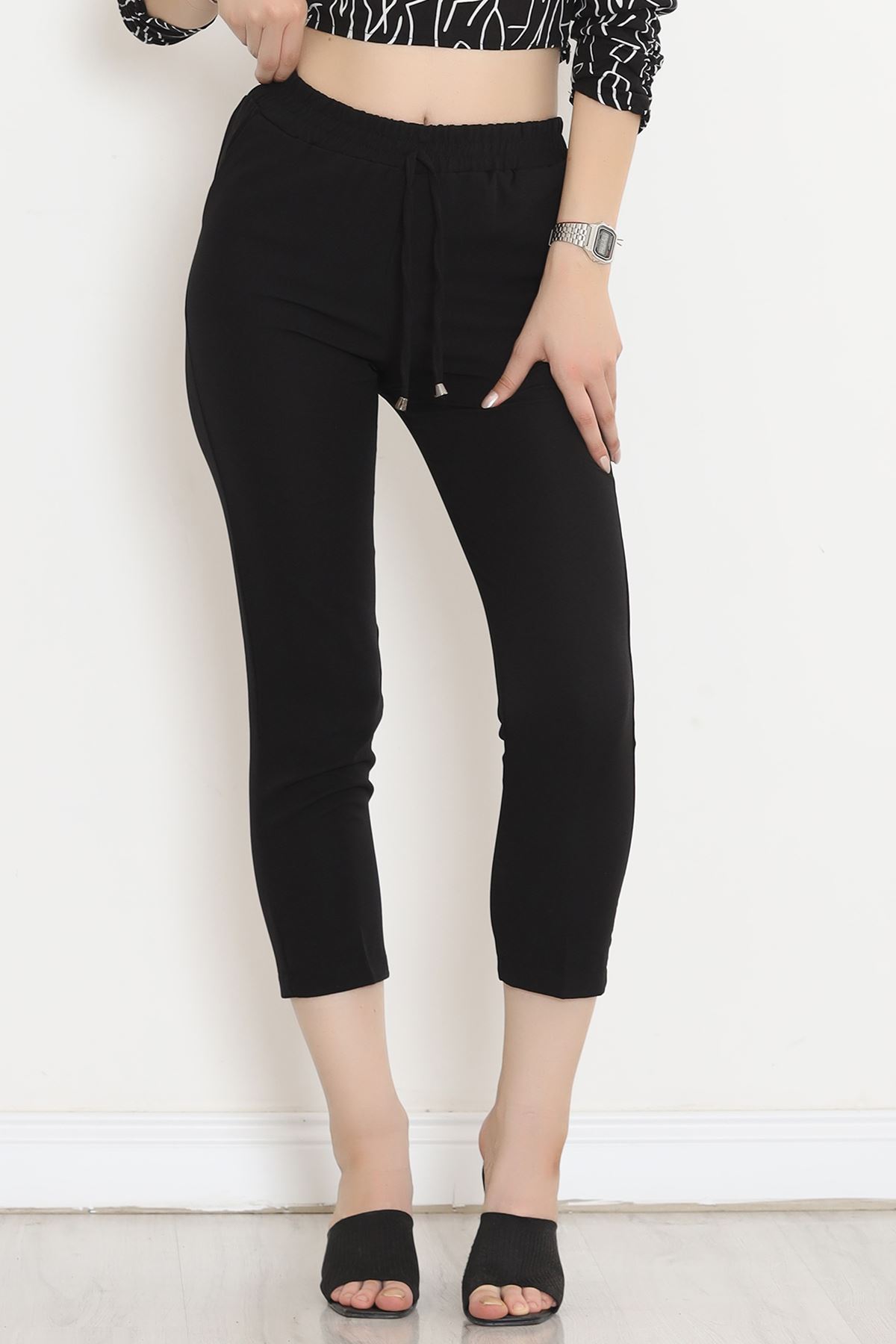 Elastic Waist Pants Black - 20819.683.