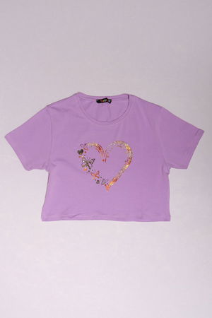 10-16 Years Printed Kids T-Shirt Lilac - 17793.1567.