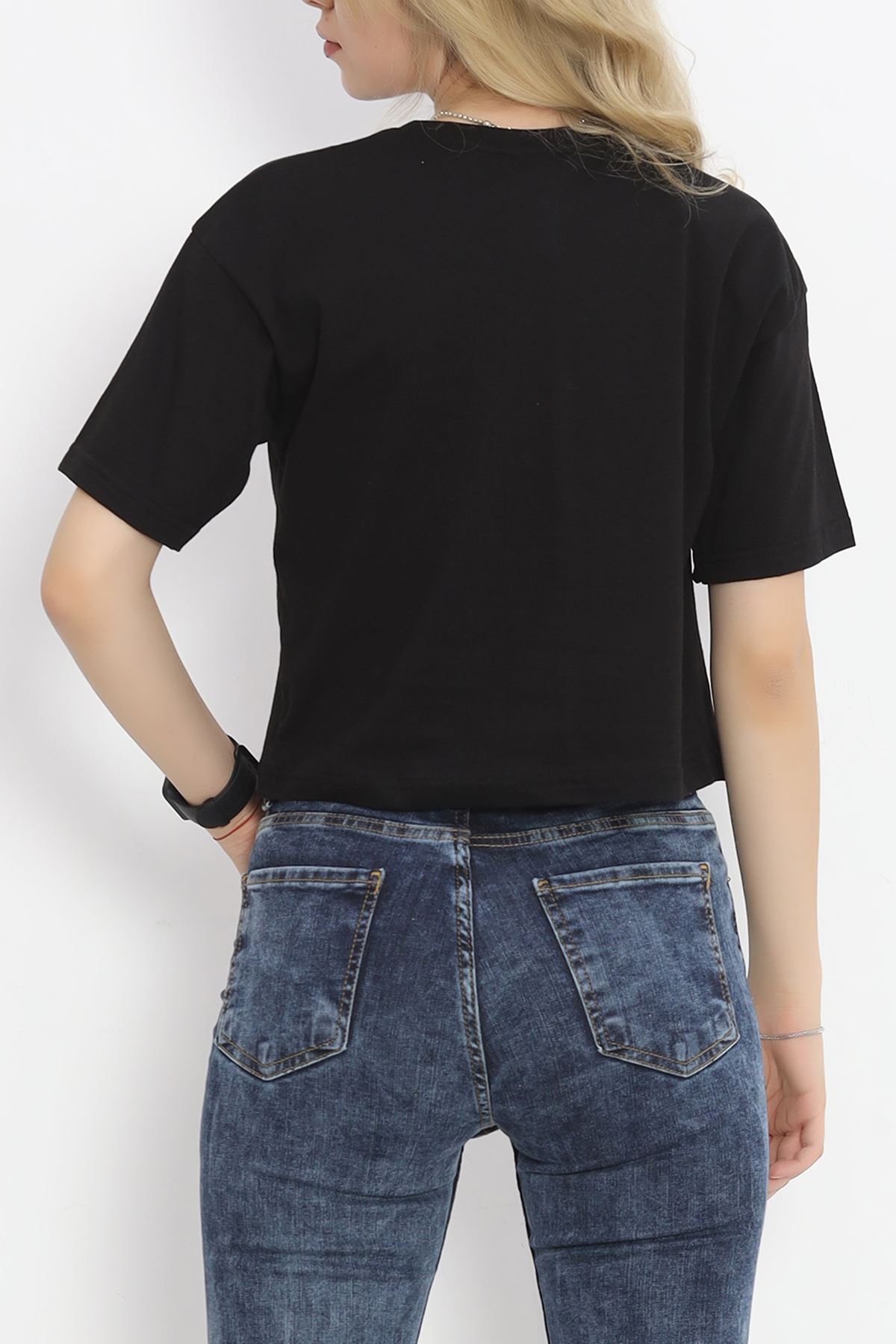 Printed Crop T-shirt Black - 16475.1567.