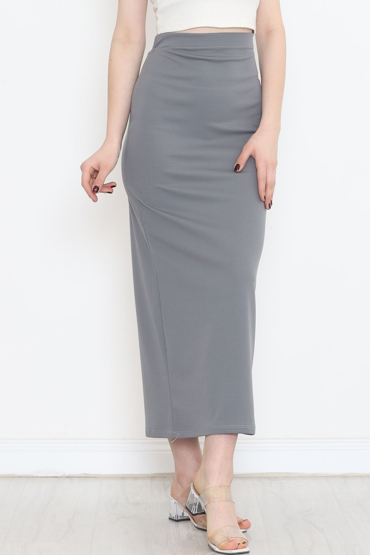 Scuba Fabric Pencil Skirt Gray - 20253.1778.