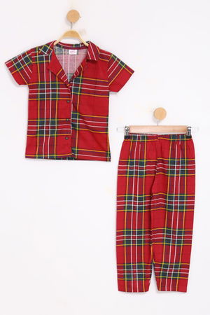 4-13 Years Old Children's Pajama Set Dark Red - 405.1287.