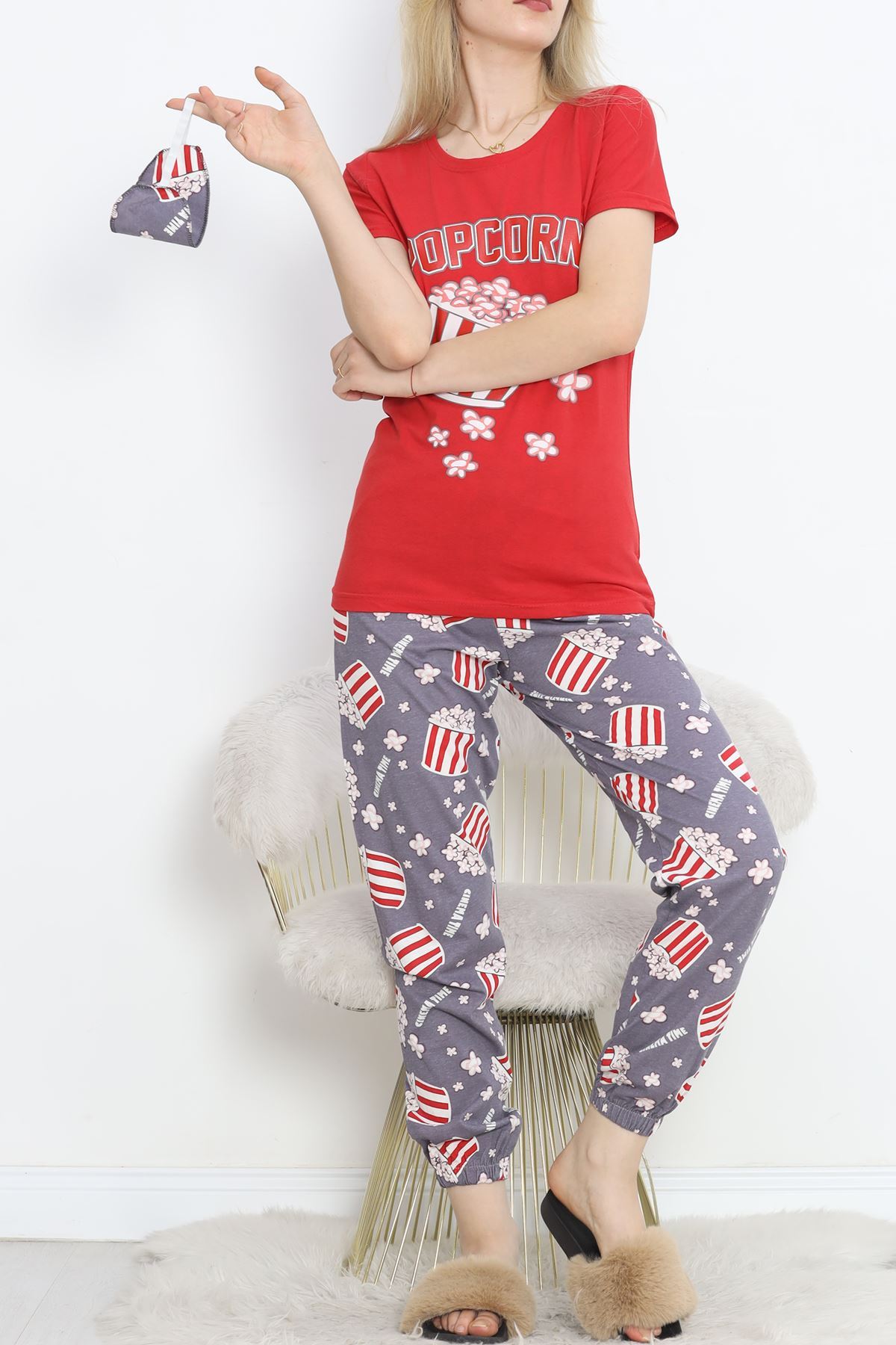 Pajama Set with Elastic Cuffs Red - 18736.1567.