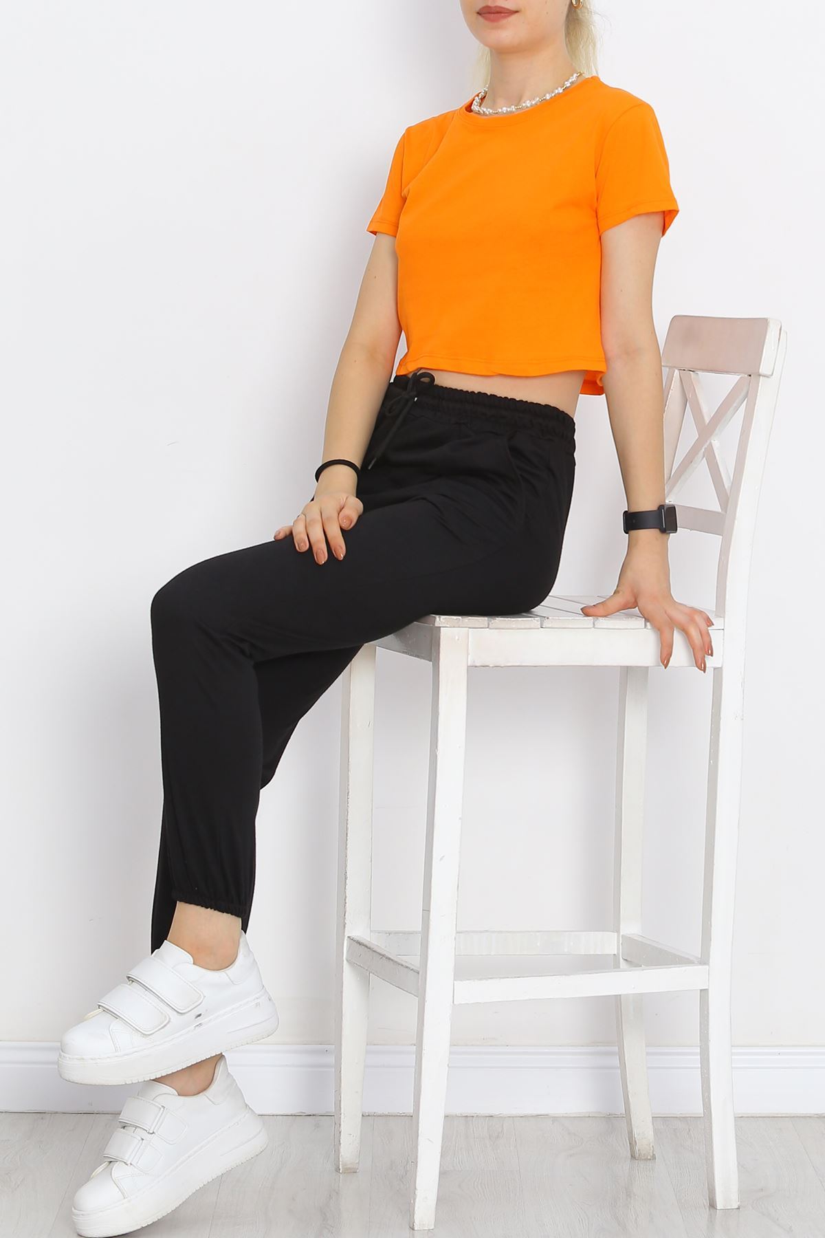 Crew Neck Crop T-shirt Orange - 18962.1247.