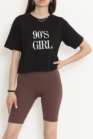 Printed Crop T-shirt Black - 16482.1567.