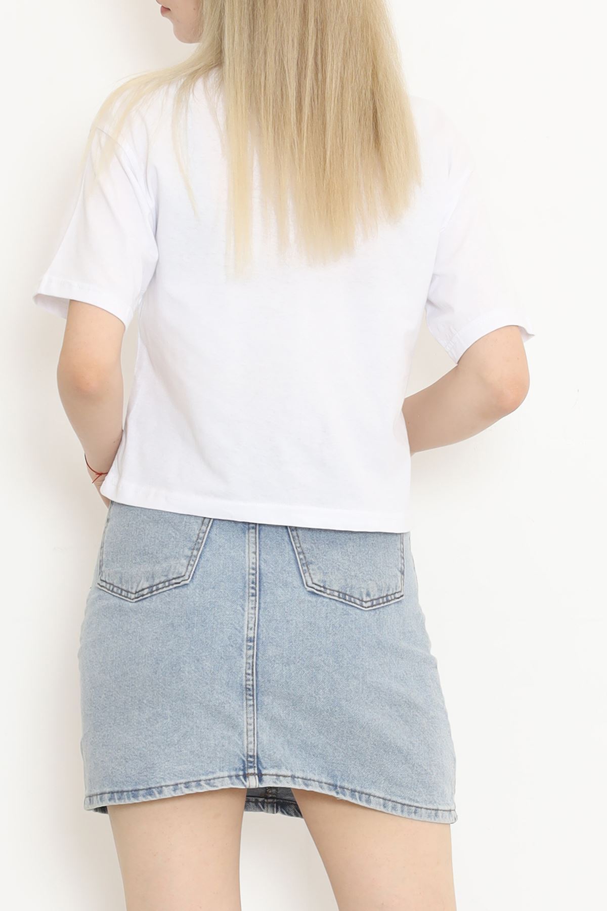 Printed Crop T-shirt White - 16482.1567.