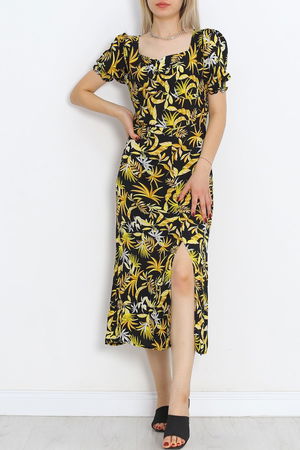 Kiss Collar Dress Yellow Floral - 696.1247.