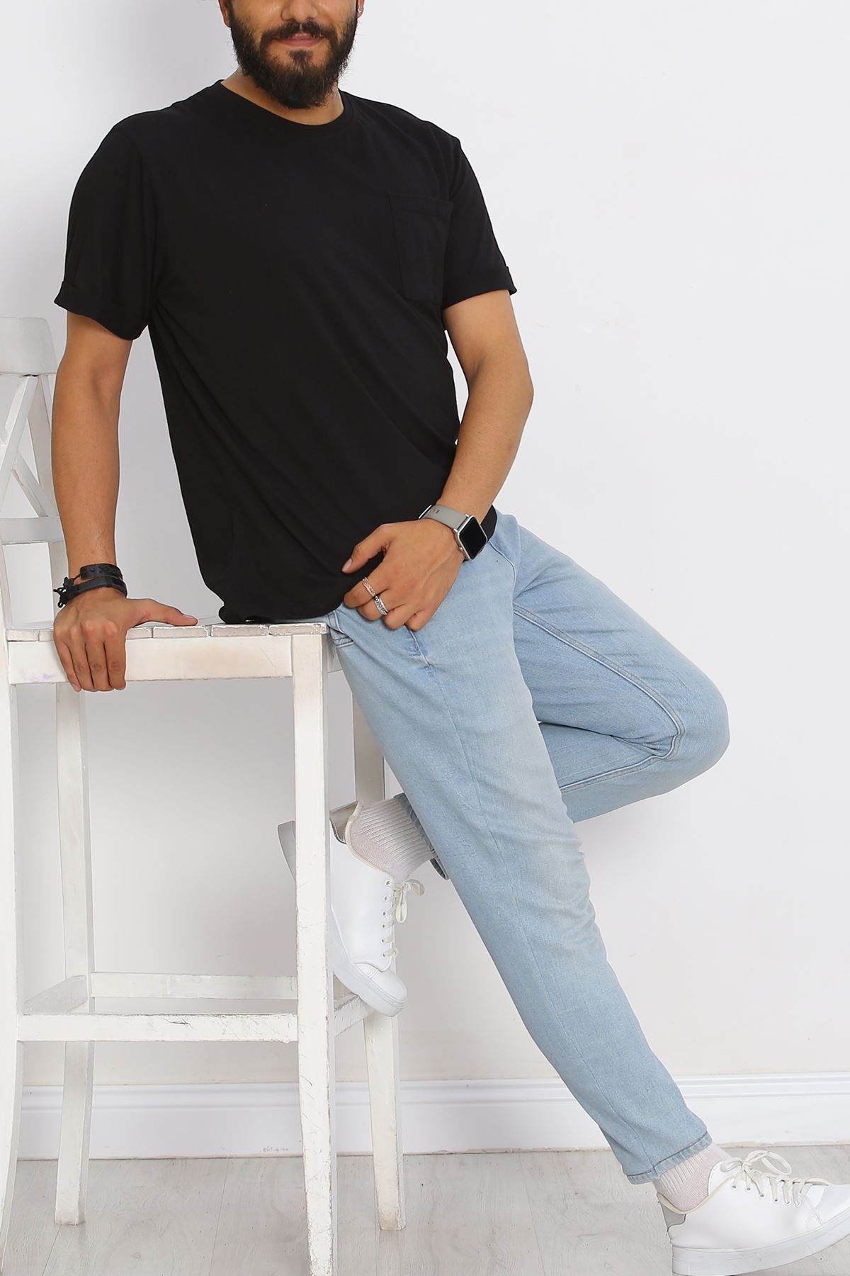 Men's T-shirt with Pockets Black - 20029.1567.