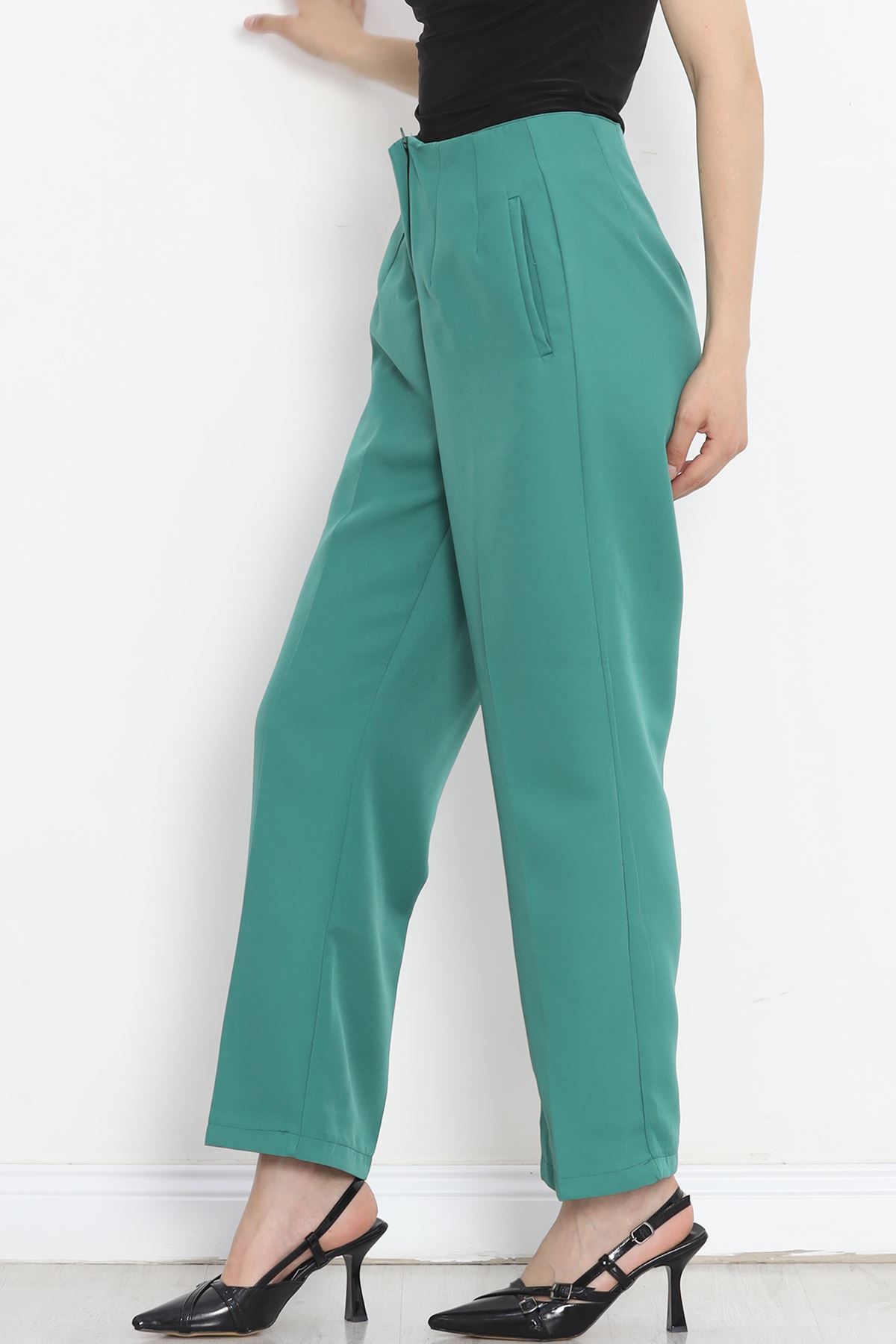 Pants with Waist Cuffs Dark Green - 20857.683.