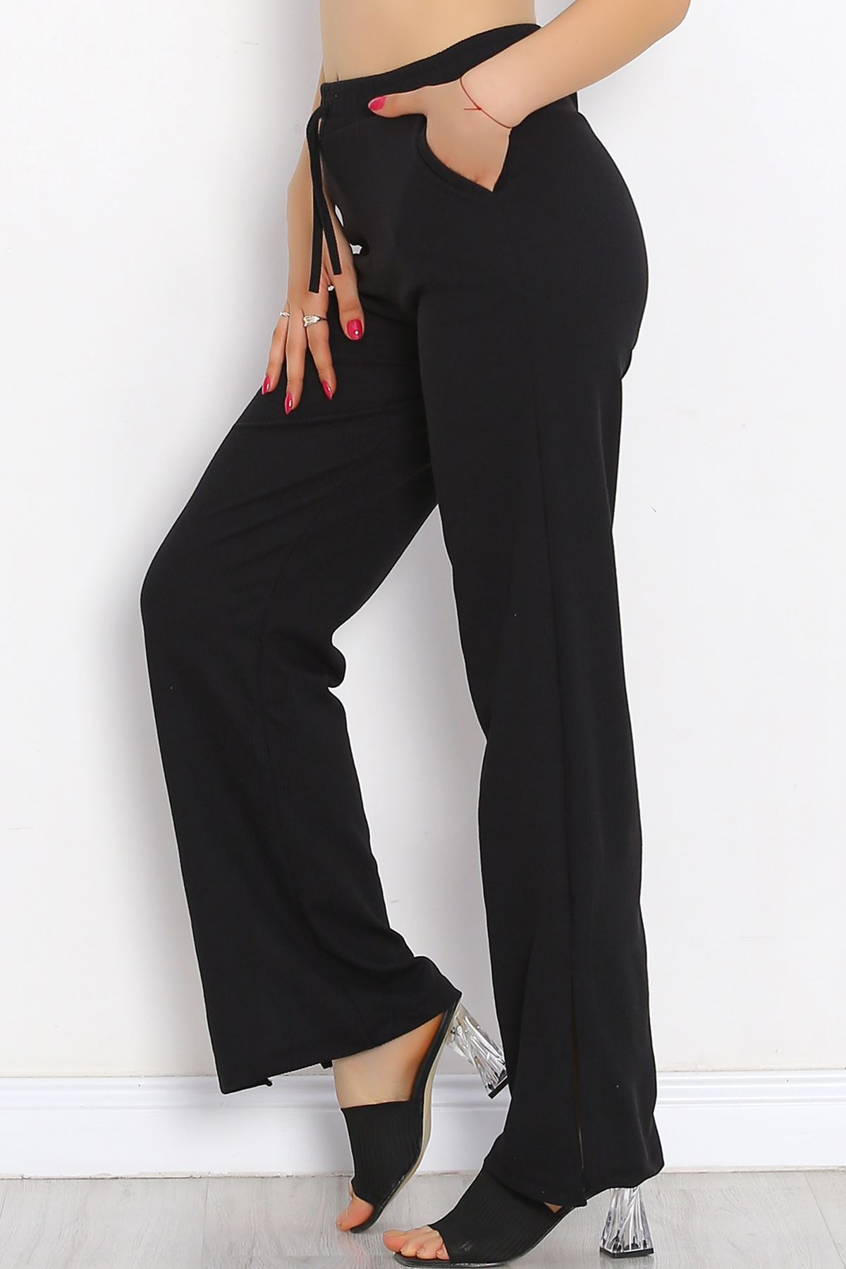 Cuff Slit Pants Black - 250.1247.