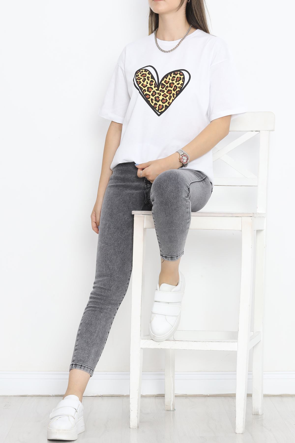 Printed Crew Neck T-shirt White - 16509.1567.