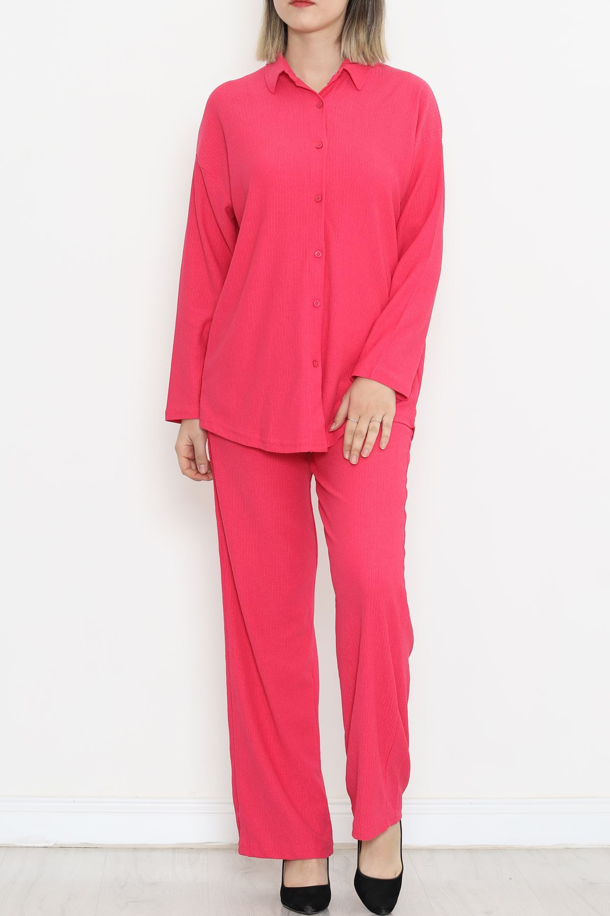 Seersucker Shirt Set Fuchsia - 4592.1254.