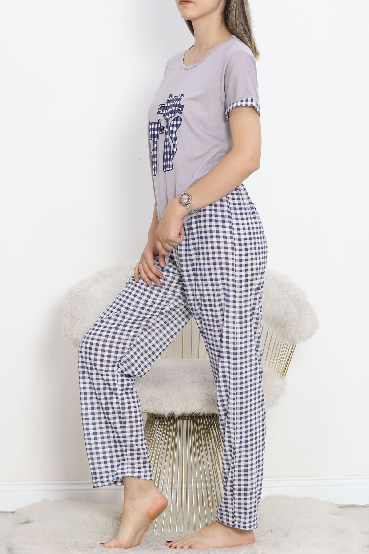 Poliviskon Crew-Neck Pajama Set Grilaci - 301.1287.