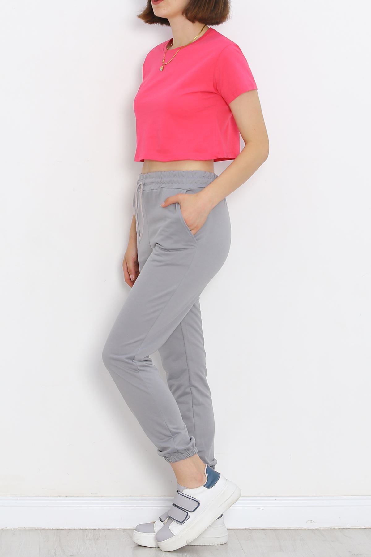 Crew Neck Crop T-shirt Fuchsia - 18962.1247.