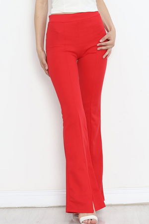 Slit Flared Trousers Red - 16702.1355.