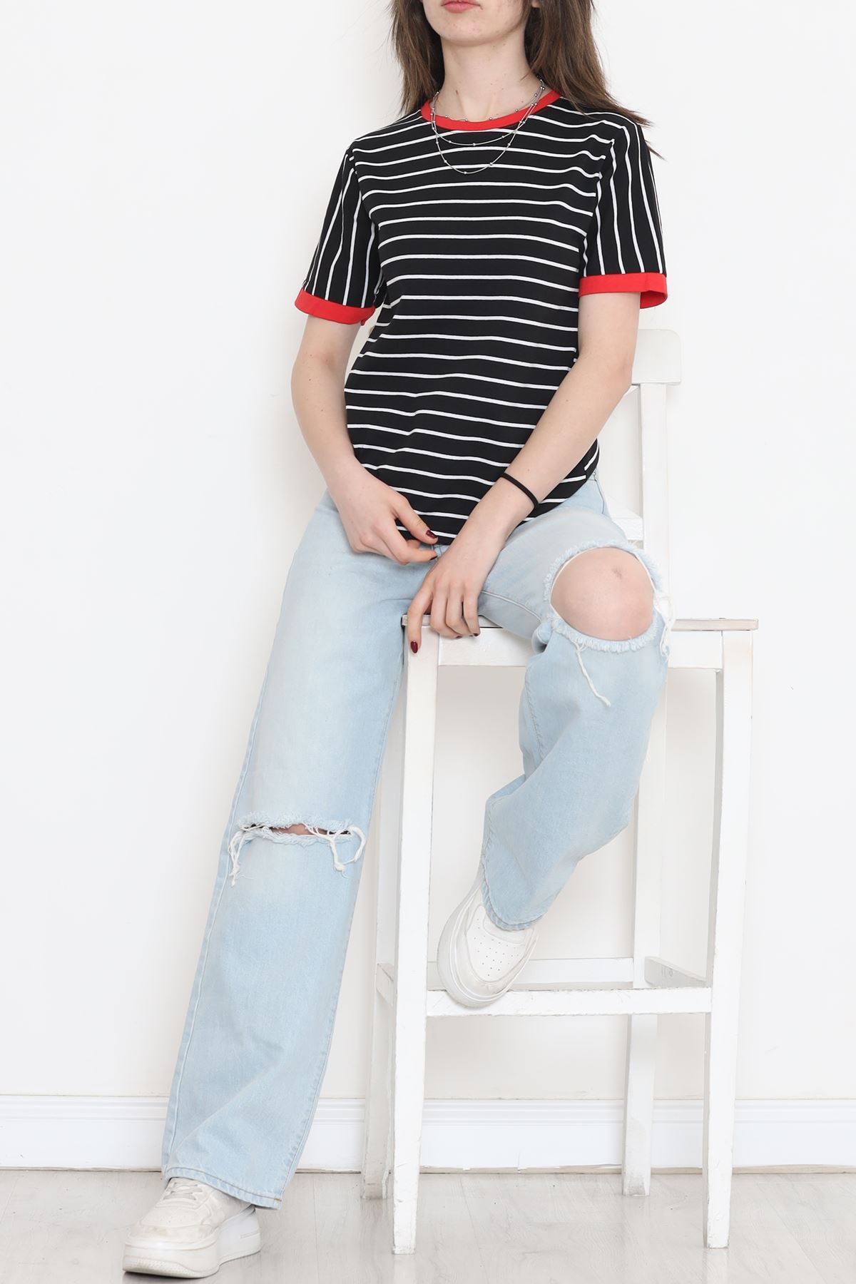 Striped Suprem T-shirt BlackRed - 15919.1567.