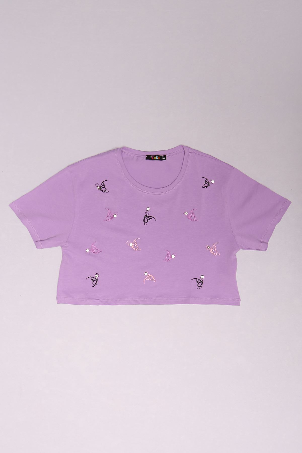 10-16 Years Kids T-shirt Purple with Stones - 17786.1567.