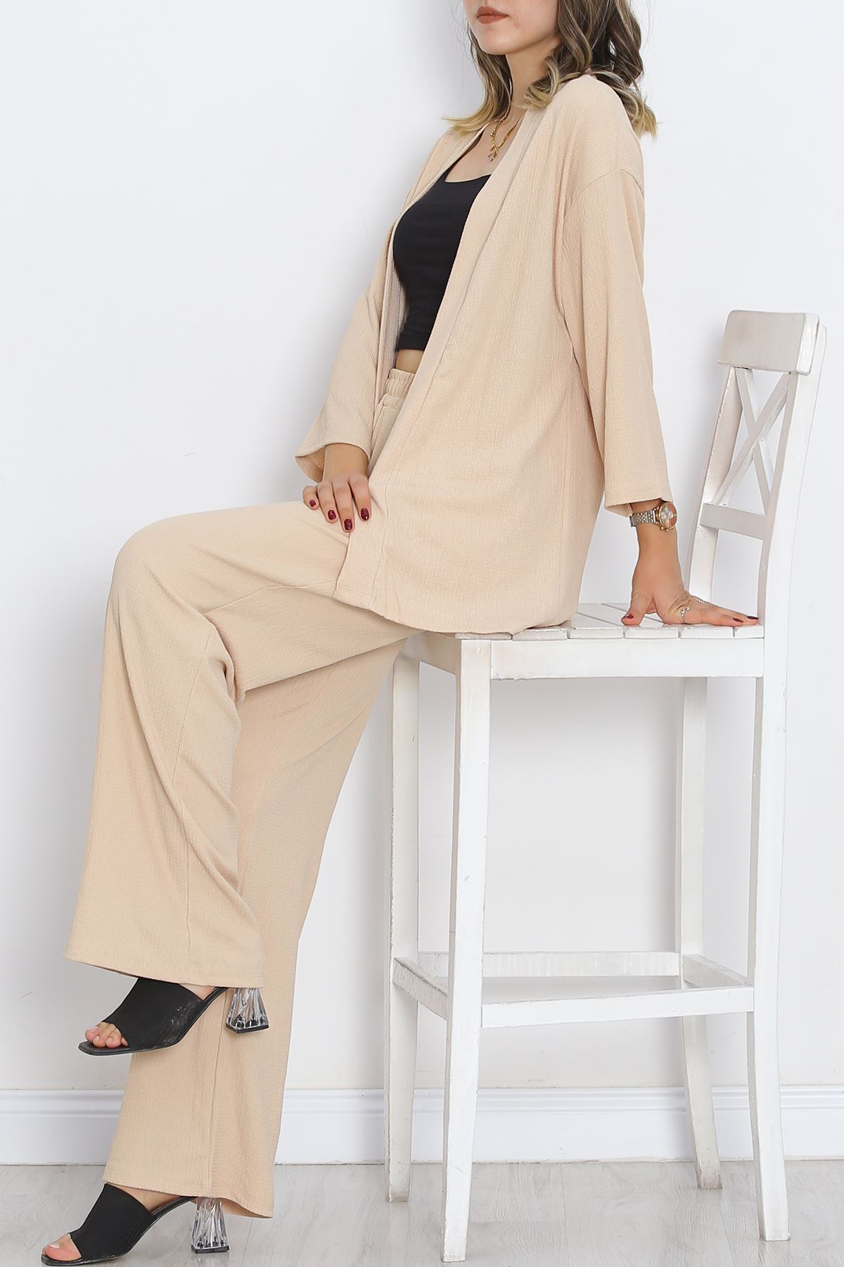 Long Kimono Suit Beige - 722.1247.