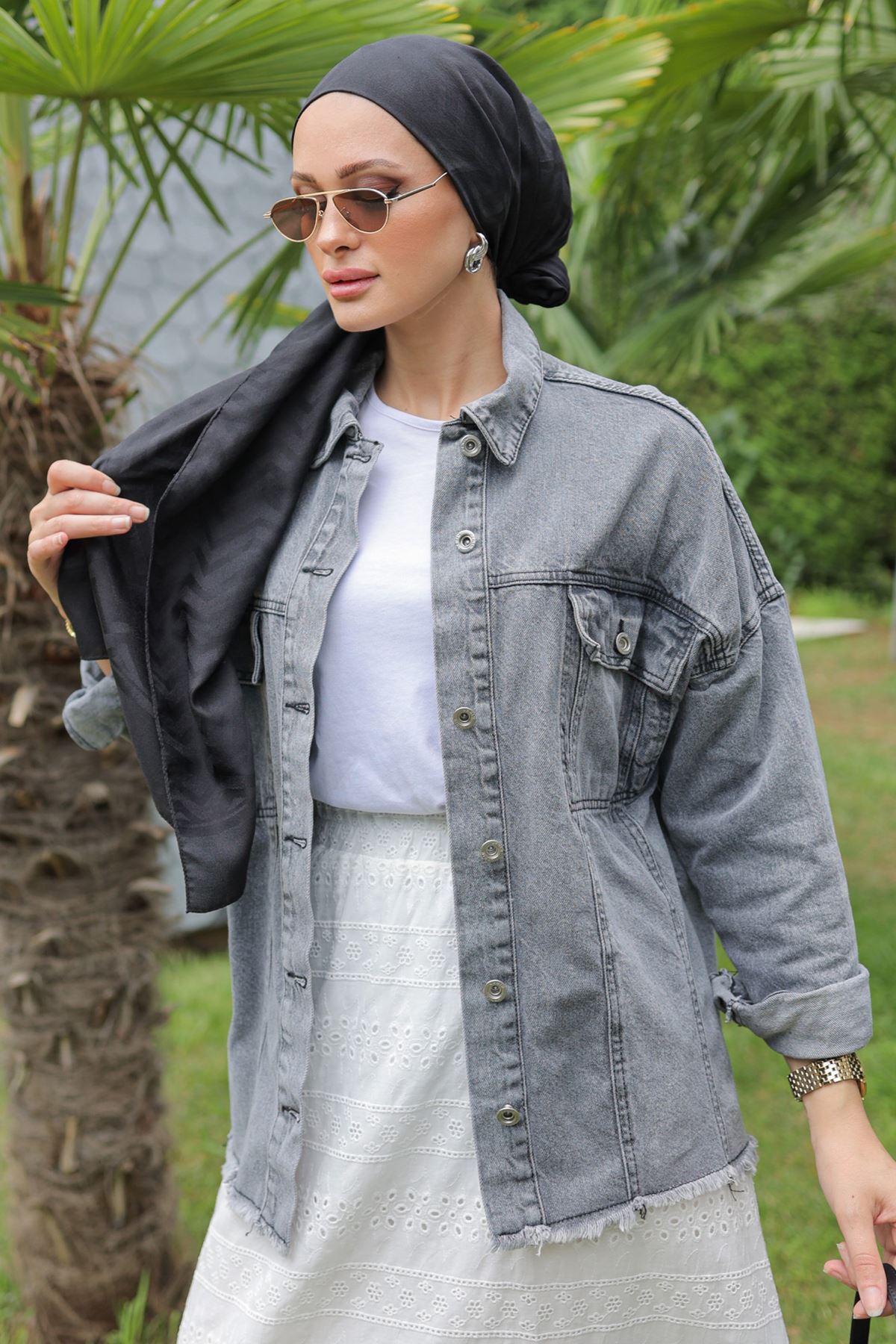 Jeans Jacket Anthracite with Front Pockets - 16697.1778.