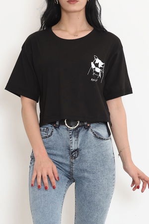 Printed Crop T-shirt Black - 18668.1567.