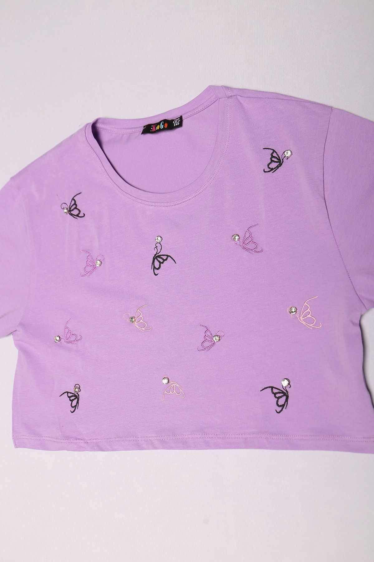 10-16 Years Kids T-shirt Purple with Stones - 17786.1567.