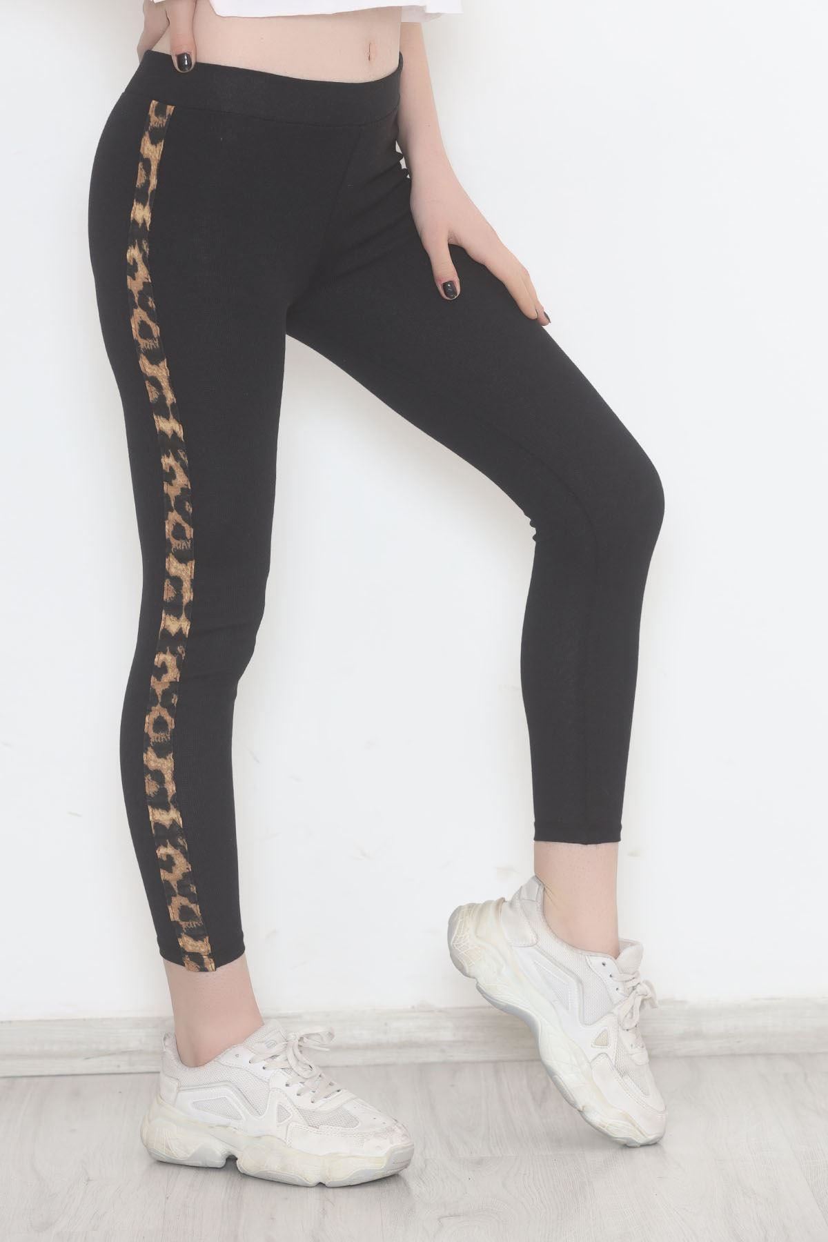 Single Stripe Ribbed Leggings Blackleo - 10293.1567.