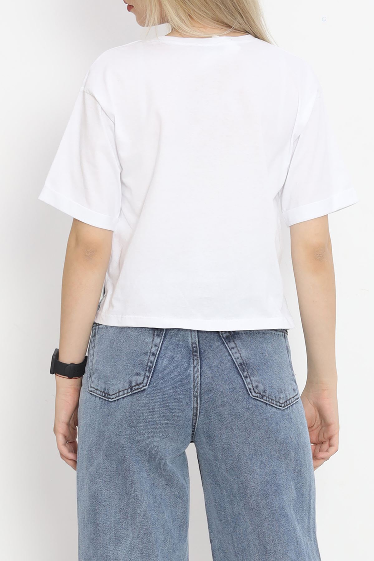 Printed Crop T-shirt White - 18668.1567.