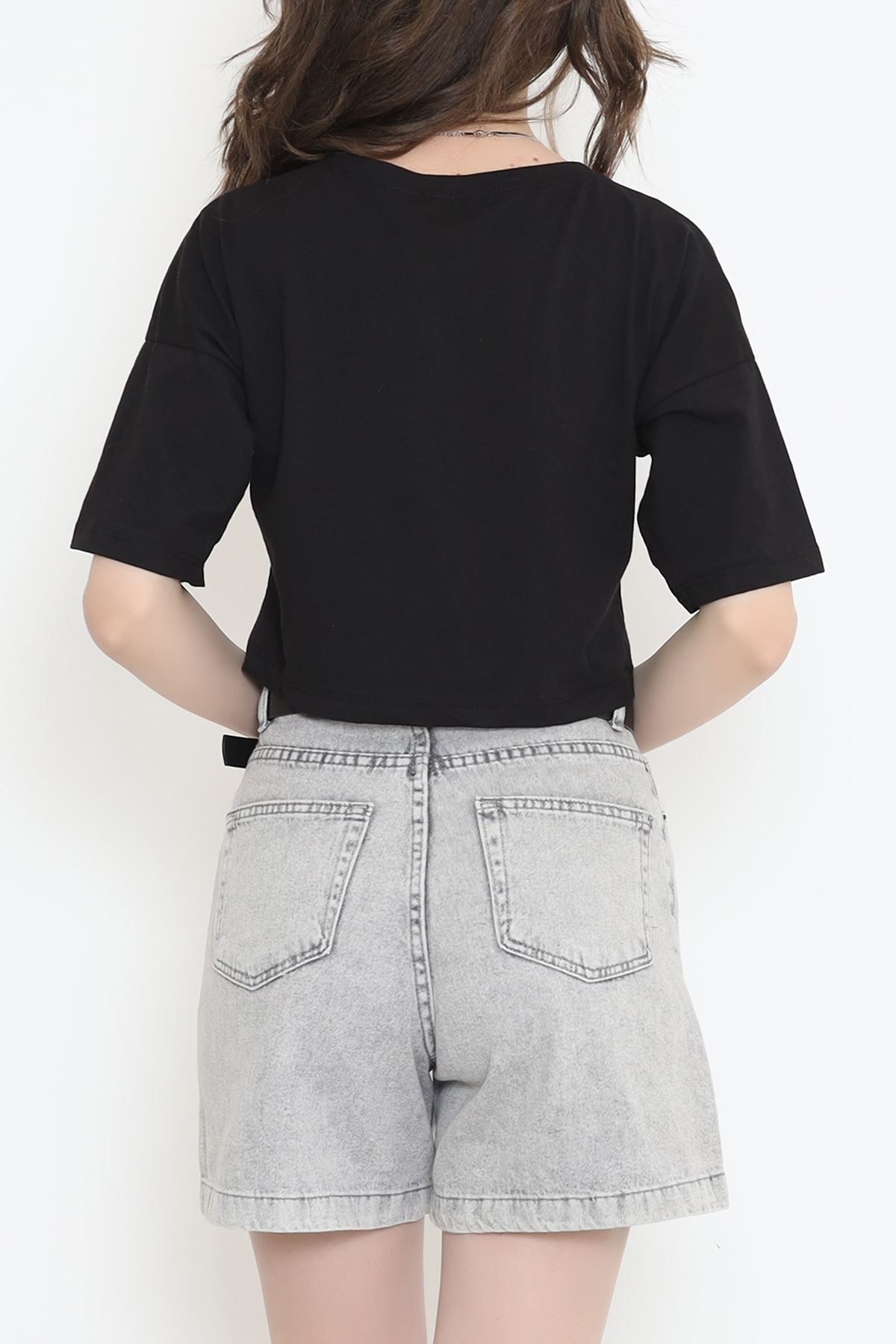 Single Jersey Crop T-shirt Black - 1111.1567.