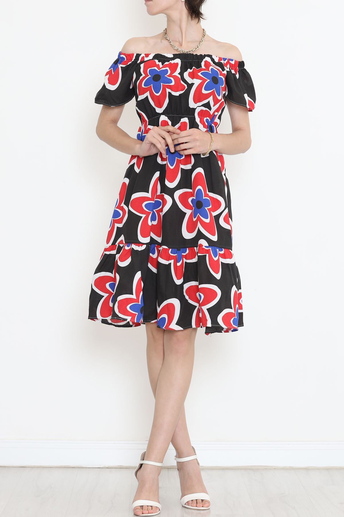 Madonna Collar Dress BlackRed - 10837.701.