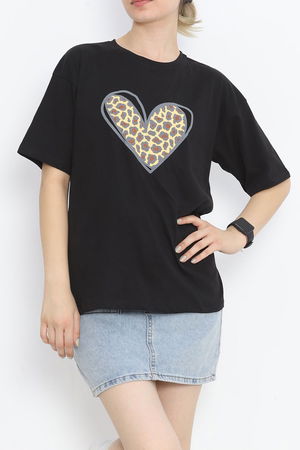 Printed Crew Neck T-shirt Black - 16509.1567.