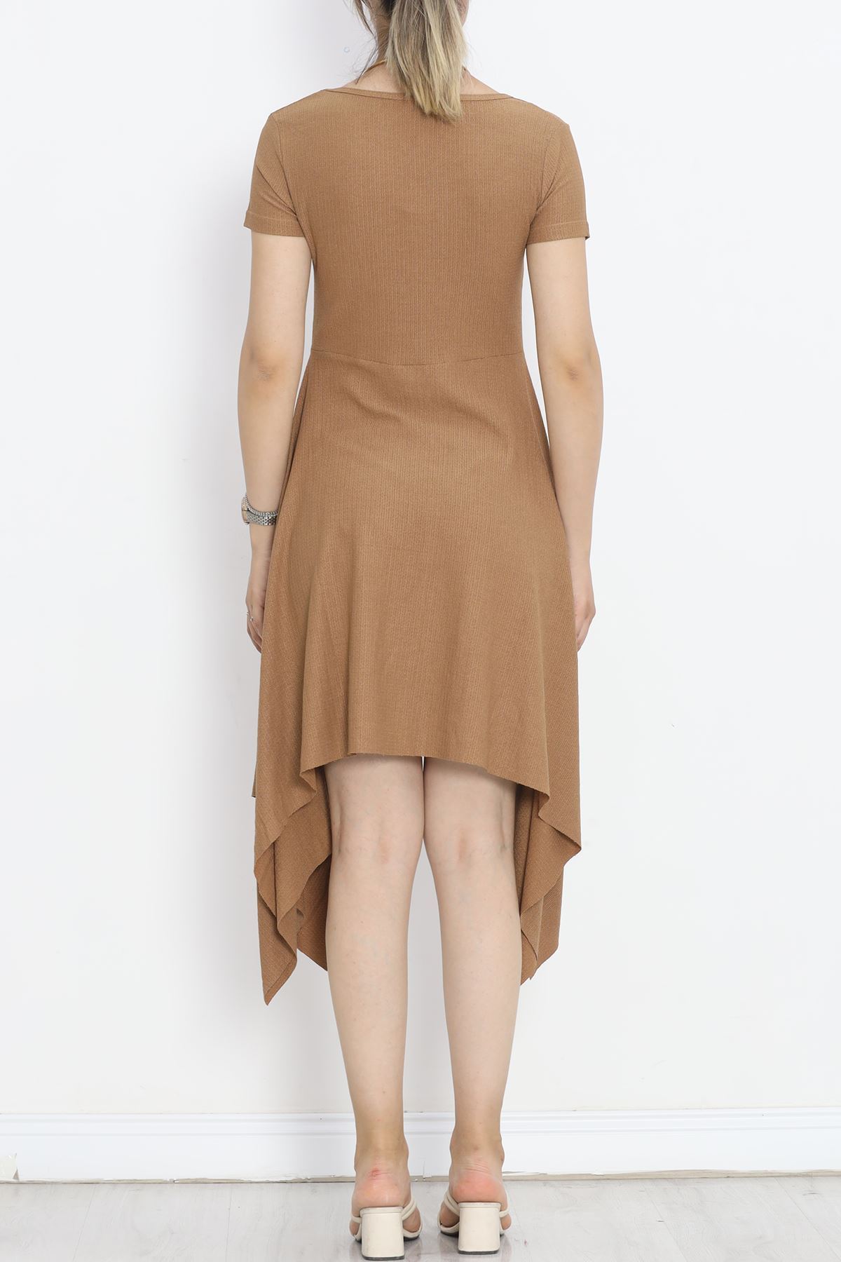 V Neck Dress Light Brown - 18728.701.