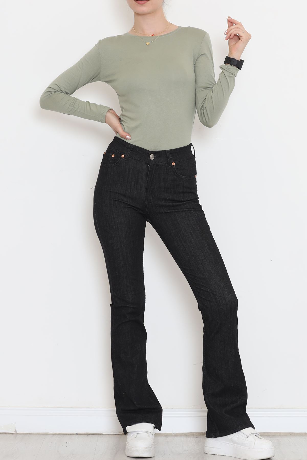 Long Sleeve Viscose Body Olive - 18551.1778.