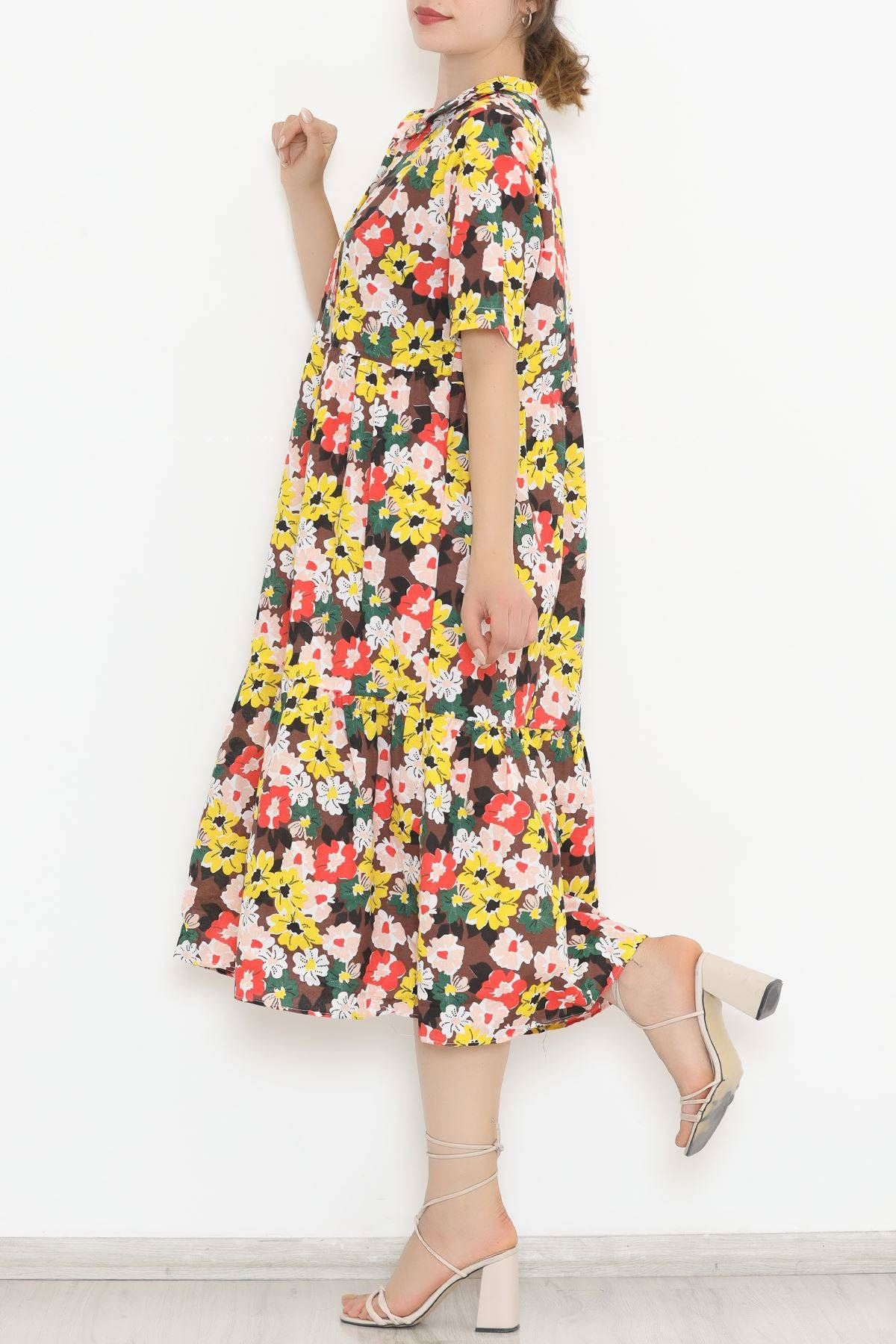 Judge Collar Dress Brown Floral - 11460.701.