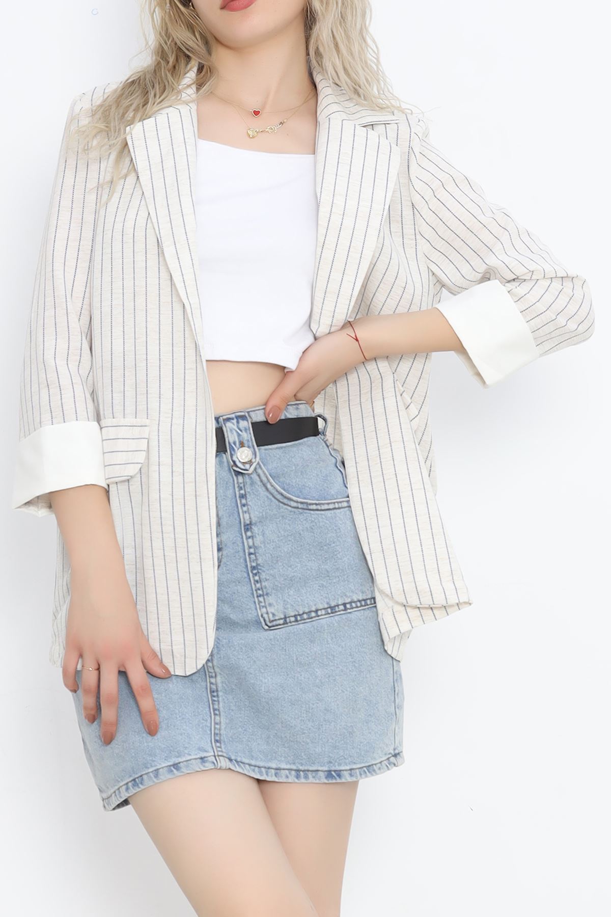 Striped Linen Jacket Taslaci - 1023.1247.