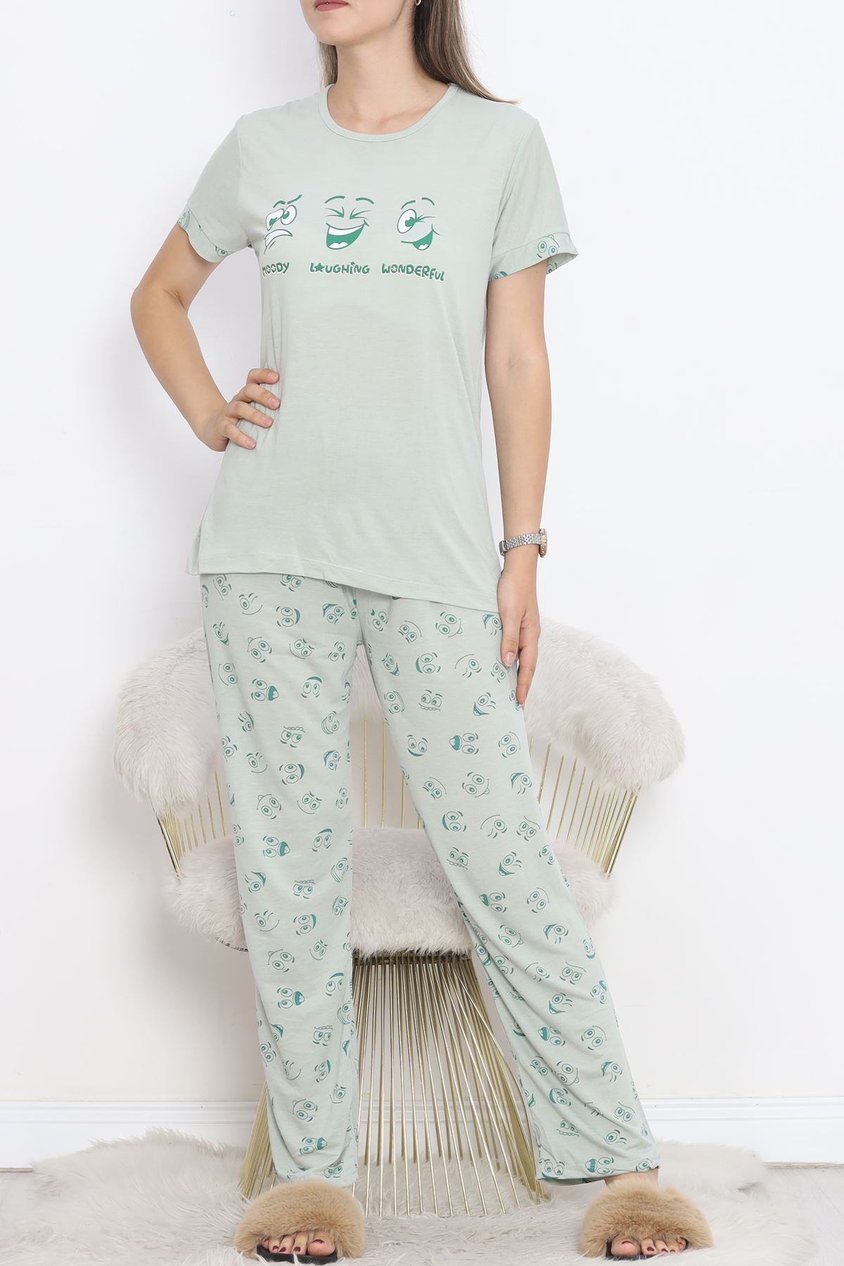 Poliviskon Crew-Neck Pajama Set Koyumint1 - 301.1287.